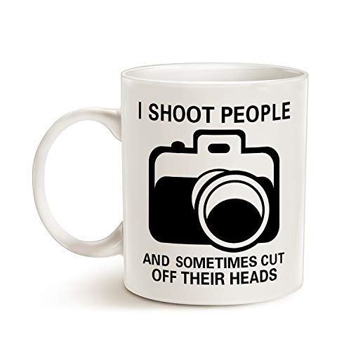 This Funny Photographer Coffee Mug Christmas Gifts, I Shoot People and Sometimes Cut Off Their Heads Unique Gifts for Photography Lover Ceramic Cup White 11 Oz