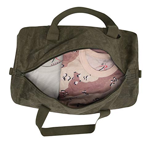 Rothco Waxed Canvas Shoulder Duffle Bag - 24 Inch, Olive Drab #TOP2