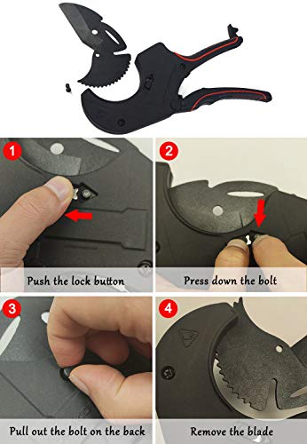 DUEBEL PVC Pipe Cutter ABS Cable Trunking Cutter Ratchet Cable Cutters Pipe PVC Cutter PEX Tubing Plastic Pipe Cutter Conduit Plastic Tube Cutter Plumbers Tools Hose Cutter Tool (75mm Black 2.95inch) - Image 5