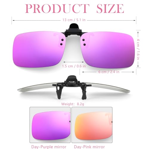 Image of Hifot Clip on Sunglasses 4 Pack,Polarized Lens Fit Over Prescription Glasses,Flip up Rimless Sunglasses