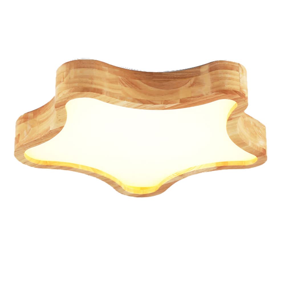 Plafonnier nordique chambre enfant led bois massif lustre créatif