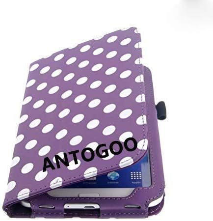 AICHOC Polka Dot Hot Flip PU Leather Case Cover for Samsung Galaxy Tab 3 7.0 P3200 / P3210 / T210 / T211 & Stylus Pen & Screen Guard & Cleaning Cloth (Purple)