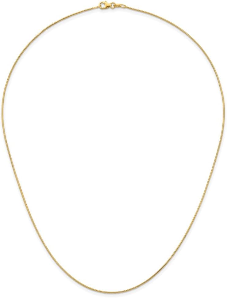 IceCarats 14K Solid Yellow Gold 0.9mm Dainty Snake Chain Necklace Polished