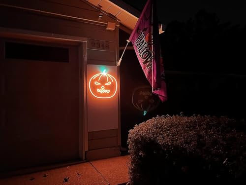 Image of Lamomo LED Neon Lights, 16.4ft Orange Halloween Decorations 0.39In /Cut Rope Light, 12V Flexible Waterproof Silicone Neon Lighting for Indoor Outdoor Decor(Power Adapter not Included