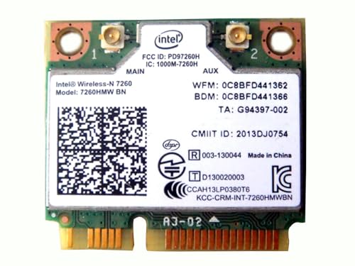 Image of Legacy Mini-PCIe Wi-Fi Card for Intel Centrino 7260 | Half Mini PCIe Network Card | 300 Mbps with Bluetooth 4.0 Support | HMC WLAN Replacement Part 7260.HMW Wi-Fi Card 7260HMW