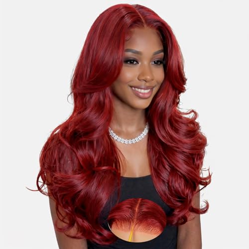 Perruque cheveux humains 99J bordeaux haut de gamme densité 250%