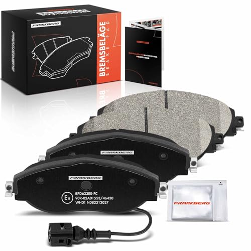 Frankberg Brake Pad Set incl. 4x Pads Front Compatible with Passa.t Variant 3G5 CB5 Golf VII 5G1 BE1 BE2 BQ1 Replace# 8V0698151C, 3Q0698151B