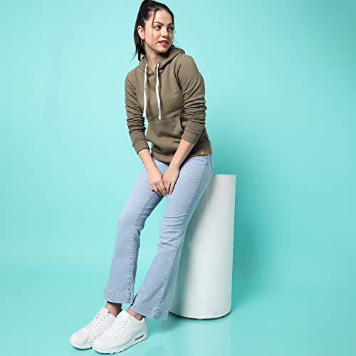 Image of PINACOLADA Women's Sweatshirt with Hoodie Regular Fit for Casual Wear | Cotton Blend Fabric | Hoodie Sweatshirt Crafted with Comfort Fit and High Performance for Everyday Wear