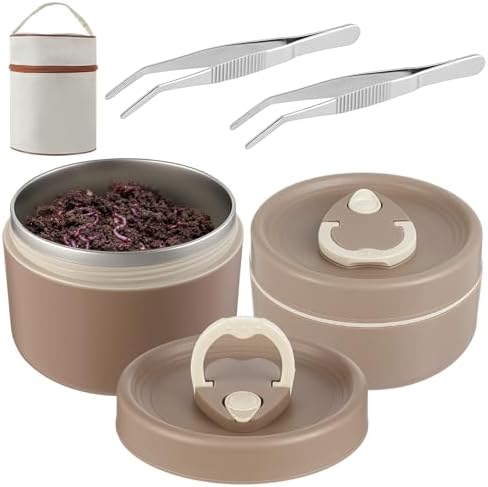 Honeydak 2 Pcs Worm Containers Keeper for Fishing, Insulated Bait...