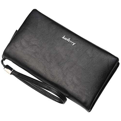 Baellerry Hombres Billetera de Cuero de la PU Carteras Clutch largas para los Hombres de Cuero de Vaca Bifold Monedero de la Moda Delgada Carteras Masculinas