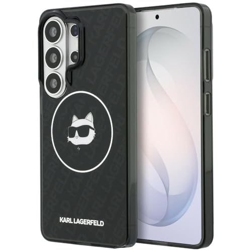 CG MOBILE Karl Lagerfeld IML Choupette répétée compatible avec MagSafe Coque pour Samsung Galaxy S26 Ultra (noir)