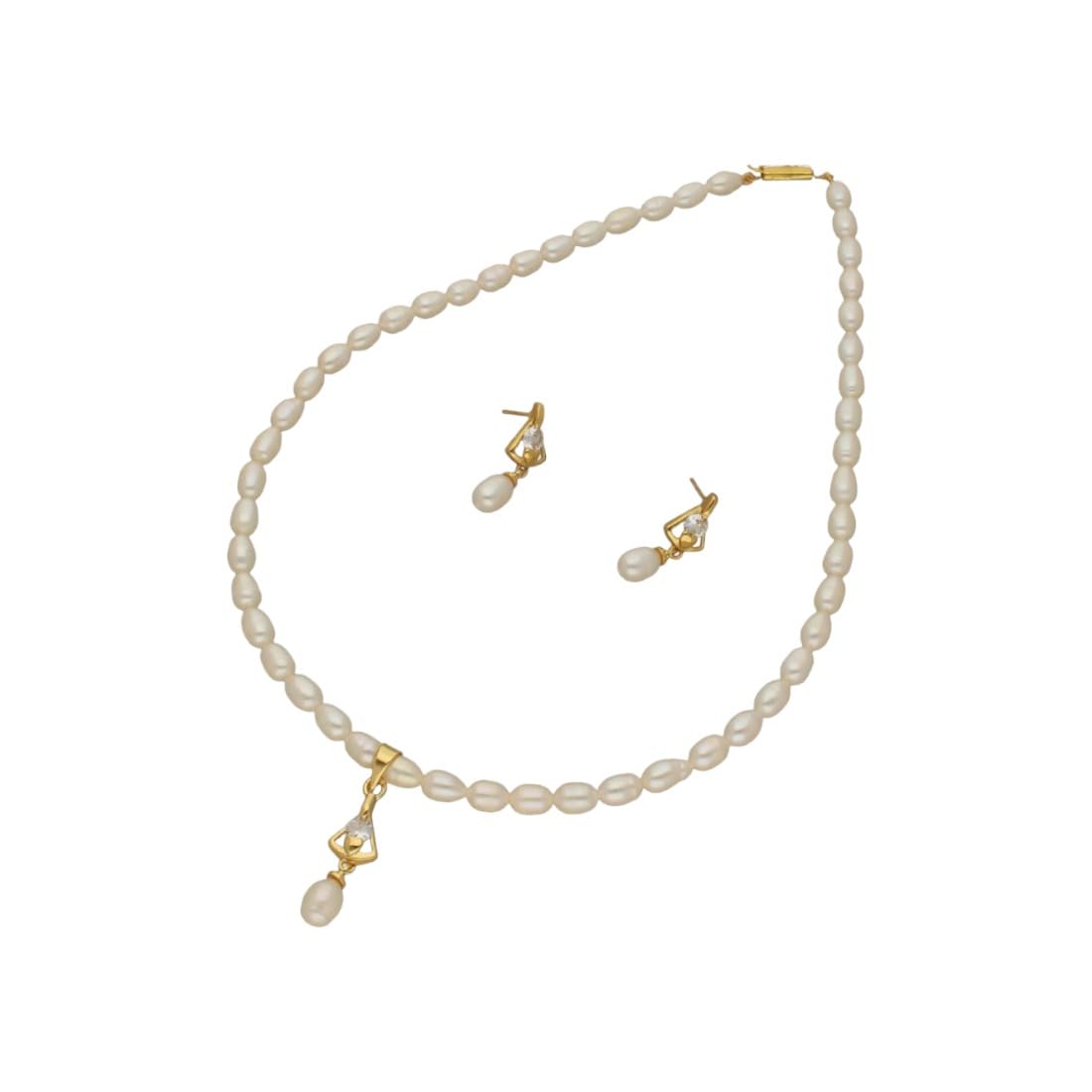 Sri Jagdamba Pearls Swirling Pearl Set for Women | Necklace to Gift Women & Girls| With Certificate of Authenticity AAA Quality (B0CCPMD1H2) Amazon Price History, Amazon Price Tracker