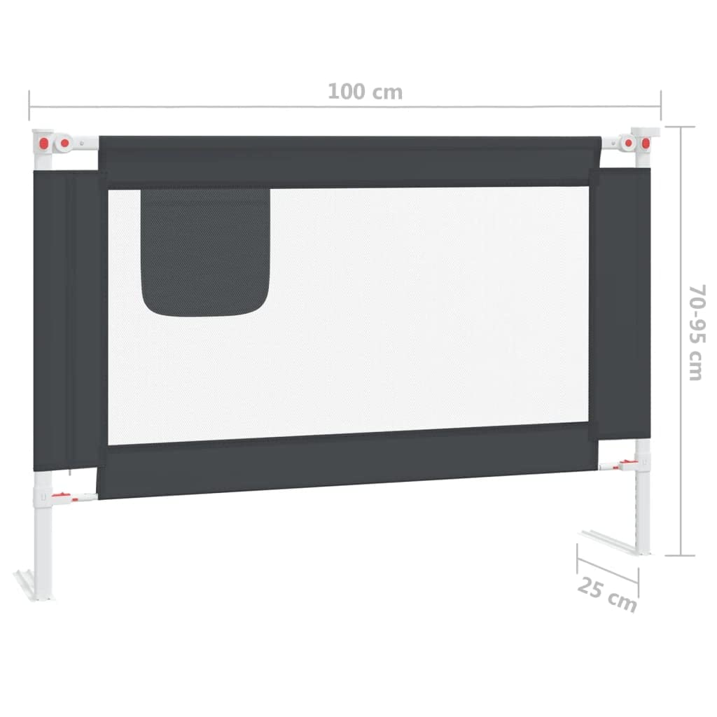 homiuse Barandilla de Seguridad Cama de niño Barrera Cama Barandillas para Camas Baranda Cama Niños Barra Cama Seguridad Barrera De Seguridad Barandilla Cama NiñO Gris Oscuro Tela 100x25 cm