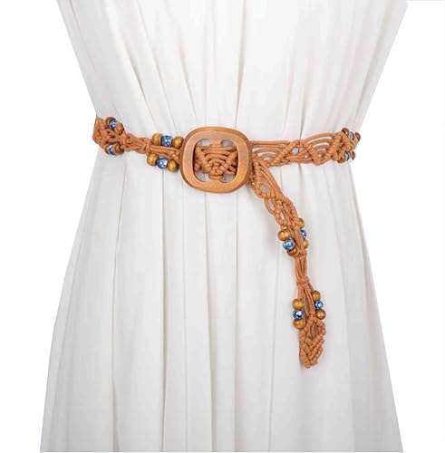 Handmade Beaded Braided Belt Women's Bohemian Compilation Dress Jeans Belt