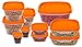 20 Pc Reusable Plastic Food Storage Containers - Lunch Boxes w/ Airtight Lids (Orange)