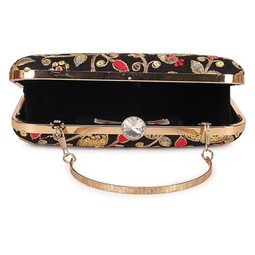 Image of LONGING TO BUY Hand Crafted Designer Box Clutch - Zari Embroidery For Women