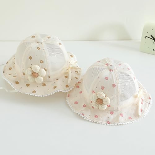 2 Pack Baby Girl Sun Hat,Toddler Infant Flower Bucket Hat Sun Protection Cap Outdoor Summer Beach Essentials2
