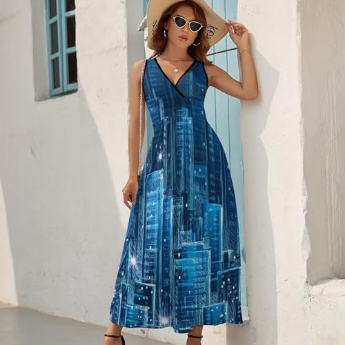 Robe longue d'été sans manches pour femme chic et fluide - 2