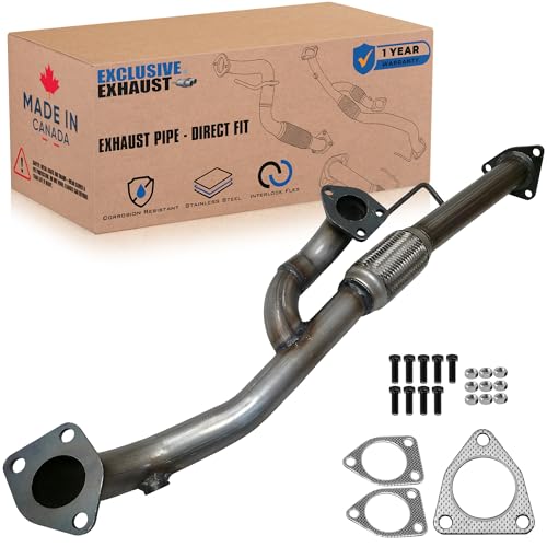 Exhaust Flex Y Pipe Replacement for Acura MDX ZDX Honda Pilot Ridgeline 3.5L 3.7L V6 (2003-2015) Stainless Steel Repair Direct Fit Kit with Gaskets Hardware - EXCLUSIVE EXHAUST