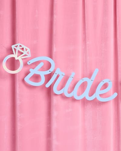 Image of xo, Fetti Bride to Be Banner - Blue + Iridescent Foil, 4 Ft. | Bachelorette Garland, Engagement Decoration, Bridal Party Sign, Shower Photoshoot Backdrop
