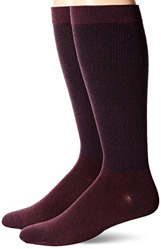 Dr. Scholl's Men's American Lifestyle Pin Dot Compression Socks 2 Pair, Burgundy, Shoe