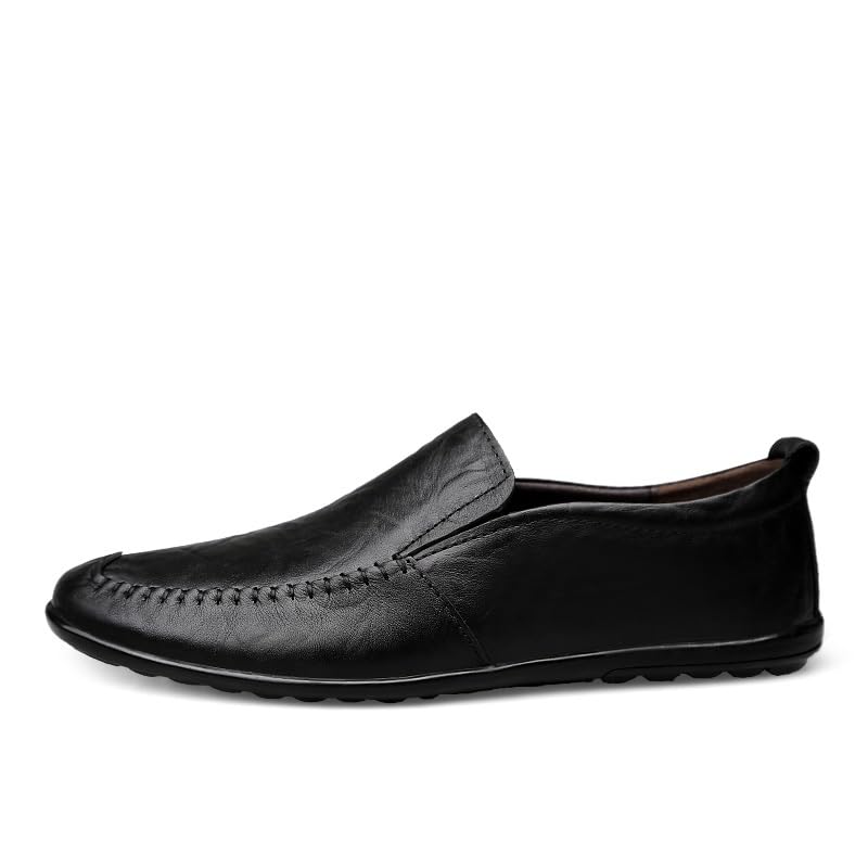 Men's Loafers Round Toe Leather Loafer Shoes Flexible Lightweight Comfortable Casual Slip-on2