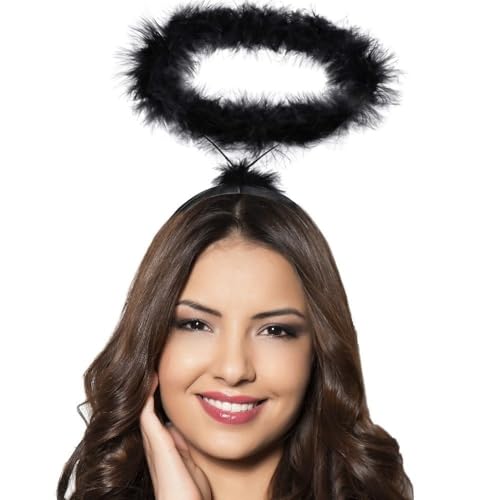 Hatstar Engel Heiligenschein Haarreif in Schwarz, Unisex Kostüm Accessoire für Halloween, Karneval und Fasching, auch perfekt für Amor, Gefallener Engel Hatstar Engel Heiligenschein Haarreif in Schwarz, Unisex Kostüm Accessoire für Halloween, Karneval und Fasching, auch perfekt für Amor, Gefallener Engel