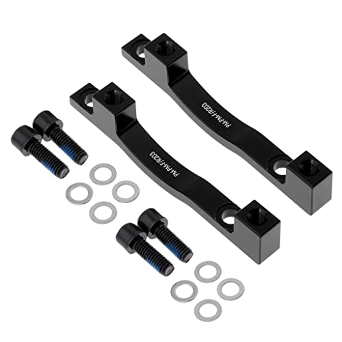 P Prettyia 自転車 サイクリング ディスクブレーキ マウント アダプター 1組 203mm フロント /R203用, ブラック