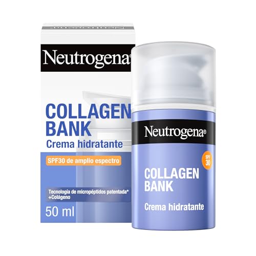 Neutrogena Collagen Bank Crema hidratante facial SPF30 (1 x 50 ml), crema solar anti-edad que preserva el colágeno, para una piel más tersa, apta para rostro y cuello