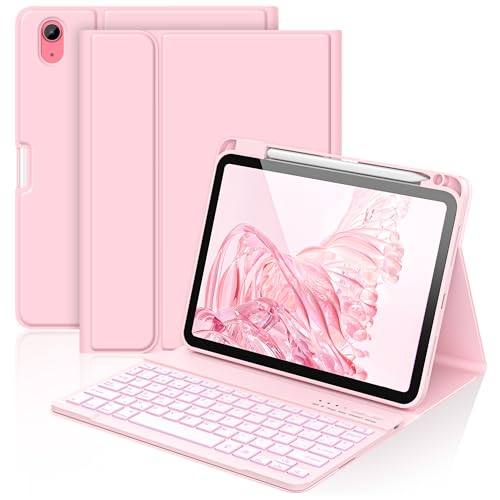 Funda con teclado inalámbrico desmontable iPad 11 y 10.9 rosa 1