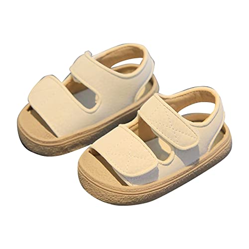 Toddler Girls Water Sandals Summer New Soft Bottom Non Slip Solid Color Children's Fashion Casual Beach Sandals (White, 5.5 Infant)