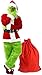 Produktbild iksya Grinch Kostüm für Erwachsene  8 PCS Grinch Weihnachtsmann Outfit Grünes Monster Halloween Weihnachtsanzug mit Maske und Weihnachtsmütze Cosplay Requisiten (Color : Green, Size : L-XL)