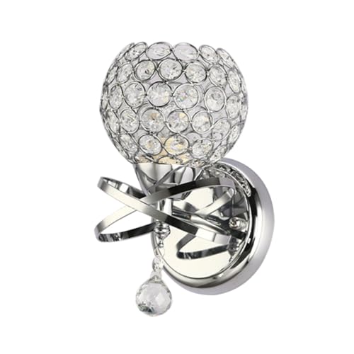 Lámpara de pared E27 de hierro LALAFINA aplique moderno de cristal plata para salón