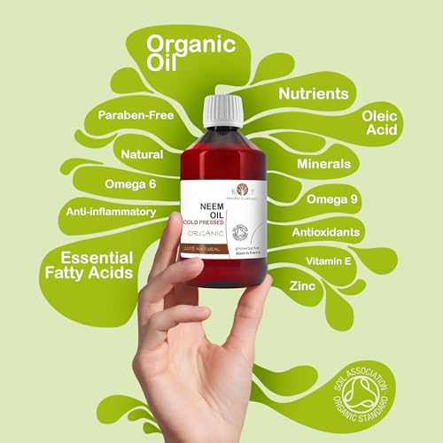Organisches Neemöl - 100% Rein und Natürlich für Gartenarbeit, Tierpflege und Haut - Insektenschutzmittel, Aknebehandlung und Mehr - Kaltgepresst - 100 ml