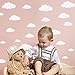 CUGBO 31pcs Big Clouds Vinyl Wall Decals DIY Wall Sticker Removable Wall Art Decor 4-10 inch for Living Room Nursery Kids Room(White)