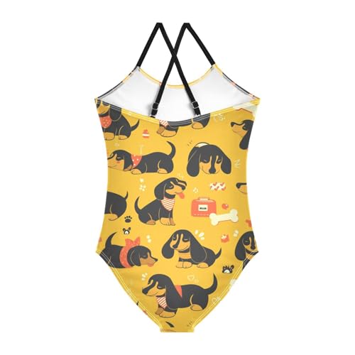 KLL Dachshund Dreams of A Bone Girl 1 Piece Swim Suit Summer Swimming Suits Adjustable Shoulder Strap Cute2