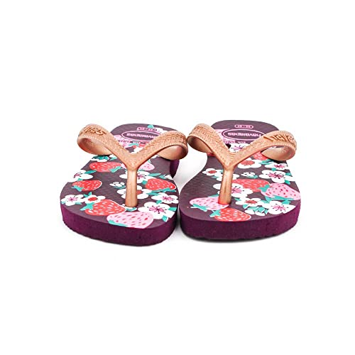 Chinelo Flores, Havaianas, Meninas, Berinjela/Rose Gold, 25/26