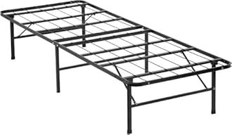 FDW Twin Bed Mattress Foundation Box Spring Replacement Heavy Duty Steel Slat Easy Assembly Noise-Free Twin Bed Frame Metal Platform Bed Frame,Black