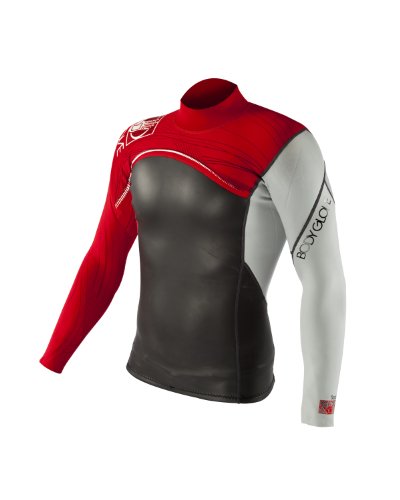 Body Glove Men's 1mm Prime L/A First Layer Top (Red/Silver, XX-Large)