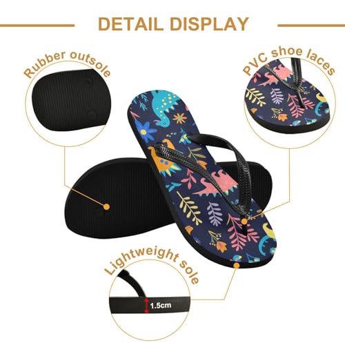 Mens Flip Flops Dinosaur CuteSandal Flip Flops for Women Summer Beach Slipper 214B32632