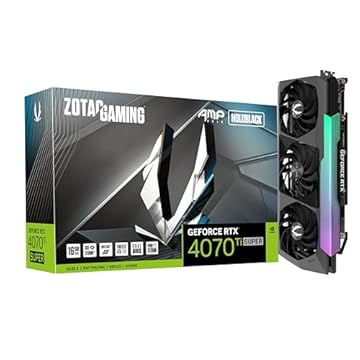 ZOTAC Placa de vídeo gamer GeForce RTX 4070 Ti Super AMP Holo DLSS 3 16GB GDDR6X 256-bit 21 Gbps PCIE 4.0, IceStorm 2.0 Advanced Cooling, Spectra 2.0 ARGB Lighting, ZT-D40730F-10P