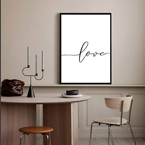 Aniuhl Love And Hand In Hand Wall Art Canvas Print Poster Black And White Sketch Art Line Drawing Decor For Living Room Bedroom (Set Of 3 Unframed, 16X20 Inches) #TOP3