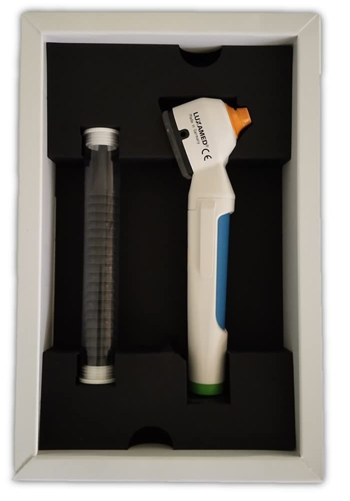 Luxamed LuxaScope Auris - Otoscopio LED da 2,5 V, formato tascabile, senza manutenzione, ingrandimento 3x, accessori inclusi