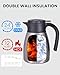 GiNT 34Oz Thermal Coffee Carafe, Insulated Stainless Steel Coffee Carafes for Keeping Hot/Double Walled Vacuum Coffee Carafe (Silver, 1L)