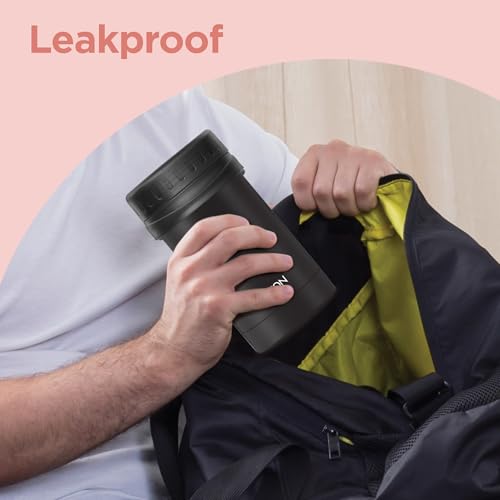 Image of MILTON Soup Flask 500 Thermosteel Vacuum Insulated Food Jar|Hot & Cold Thermal Flask|Double Walled|Leak Proof |Ideal for carrying Soup, Juice, Tea, Coffee to Office, School,Travelling, 460 ml, Black