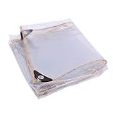 JLXJ Abdeckplane PVC Transparent Plane mit Ösen, Wasserdichter Hochleistungs Isolierung Poly Klare Plane für Campingfenster Balkon, 370 G/M² (Size : 3×4m)