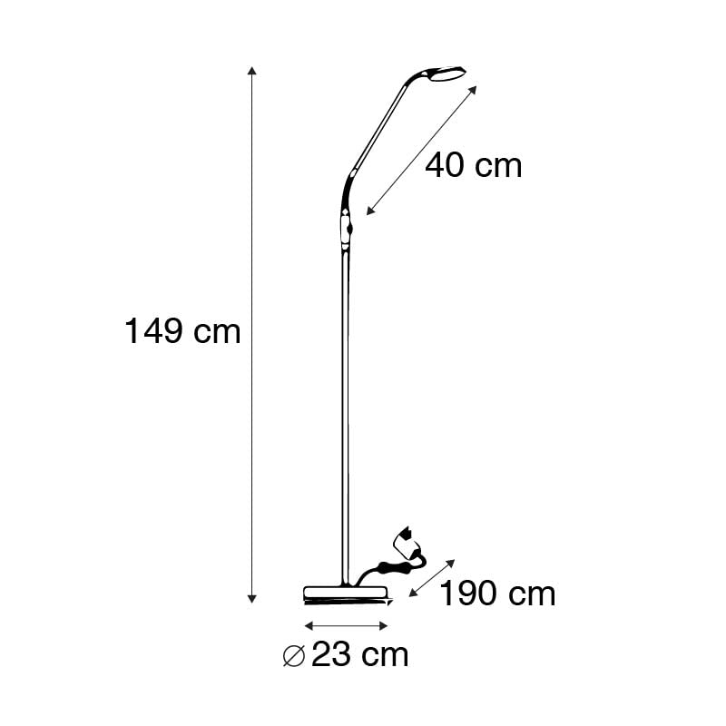 Qazqa led Modern Stehleuchte, Stehlampe - Eva - Bronze, inkl. 5W integrierter LED, 3000K, warmweiß, dimmbar, 149cm, Ideal als Schlafzimmerlampe und Wohnzimmerlampe