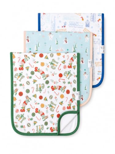 Image of Copper Pearl Premium Baby Burp Cloths - 3-Pack Large Cotton Burp Cloths, Perfect for Baby Boy and Baby Girl Gifts (21 inch x 10 inch Size, Christmas Classics Set)