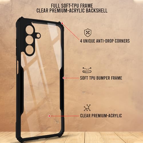 Image of Jkobi Back Cover Case for Samsung Galaxy A26 5G (Shockproof with Polycarbonate Clear Panel | Professional Black)