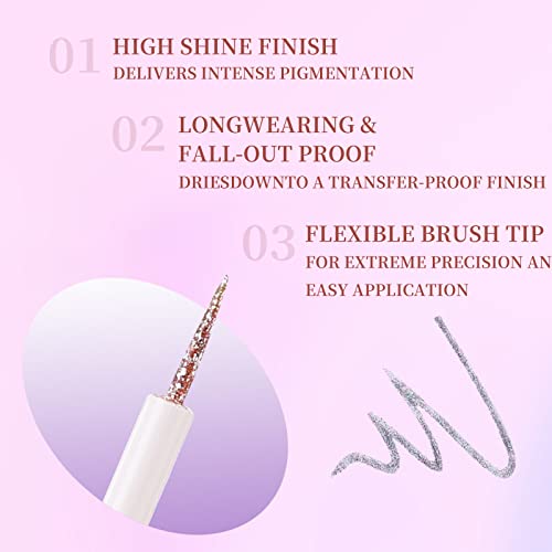 Quxunzzz Liquid Glitter Eyeshadow, Metallic Glitter Shimmer Eye Looks Waterproof Long Lasting Quick-Drying Sparkling Eye Shadow Makeup Liquid Glitter Eyeliner #228 #TOP4